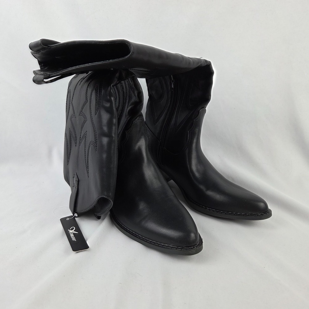 New Athlefit Cowboy Boots Women's Knee High Pointed Toe Western Cowgirl Size 7